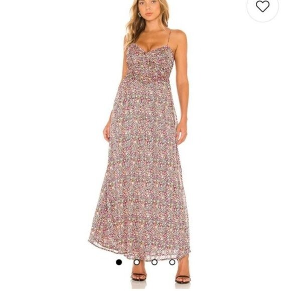 For Love & Lemons Joelle Maxi Dress in Multi - Picture 1 of 10